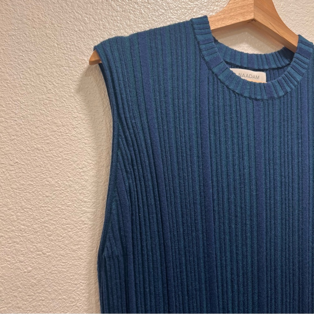 Naadam Ribbed Silk Cashmere Sleeveless Midi Sweater Dress - Picture 7 of 10